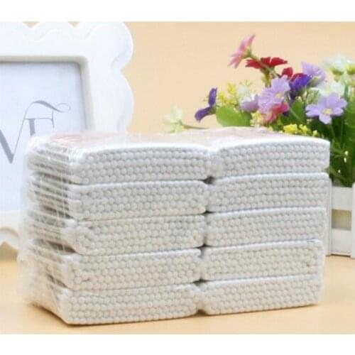 100PCS/Pack Women Beauty Makeup Cotton Swab Double Head Cotton Buds Make Up Wood Sticks Nose Ears Cleaning Cosmetics Health Care
