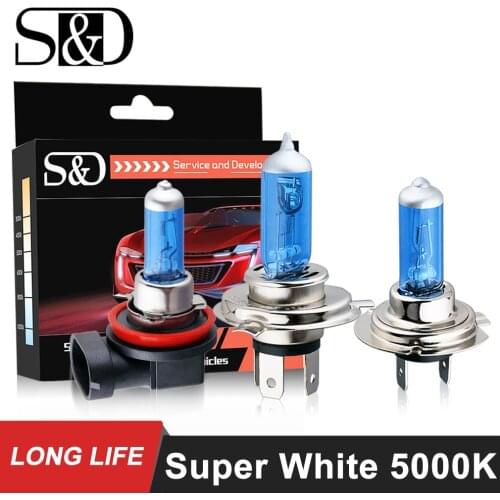 2Pcs H4 H11 H7 55W Halo gen Headlight Bulb 100W 12V H1 H3 9005 9006 9007 9004 HB3 HB4 HB5 Auto Fog Light White Car Lamp