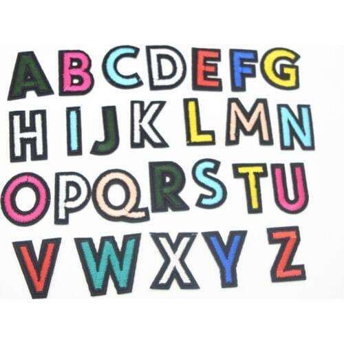 260pcs Letter A-Z Embroidered Colorful Alphabet English Letter DIY Applique Patch