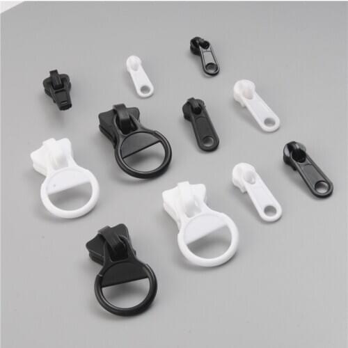 5# 8# 10# plastic slider for resin zipper black white for yacht tent zipper coat jacket zip repair 5pieces black white
