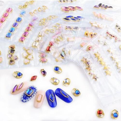 6 types/30 pieces Square 3D nail charms Nail art decoration Rhinestone CZ rhinestone Nails jewelry ornament Accessory, ER5445455