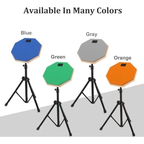 Dumb Drums 8 Inch Rubber Wooden Dumb Drum Practice Training Drum Pad with Stand 4Colors Optional