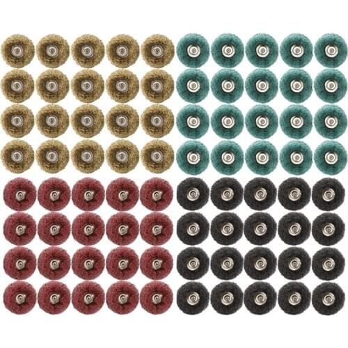 80 Pcs 1 Inch Abrasive Wheel Buffing Polishing Wheel Grinding Accessories Polishing Wheel 4 Grits for Dremel Rotary Tool