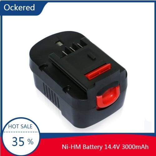 Ockered 14.4V 3000mAh NI-MH Power Tools Replace Battery Rechargeable Battery Suitable for Black&Decker HPB14 A14 A144 BD1444L