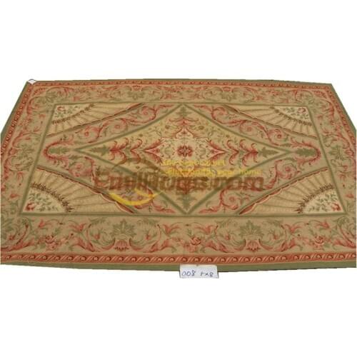 Antique Needlepoint Brick Carpet Handmade Needlepoint Xmas Hand-stitched Carpet Knitted Table Decor Natural Sheep Wool