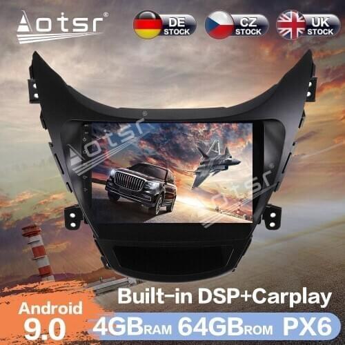 Aotsr Android 9.0 4+64G 9" Car Radio Player For Hyundai Elantra 2010-2013 GPS Navigation DSP Car Auto Stereo Video HD Multimedia