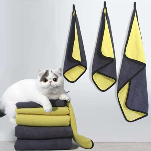 Dogs Cats Bath Towels Shower Drying Hair Foot Wiping Cloth Microfiber Blanket Paws Cleaner Soakers Plaid for Small Pets Chiens