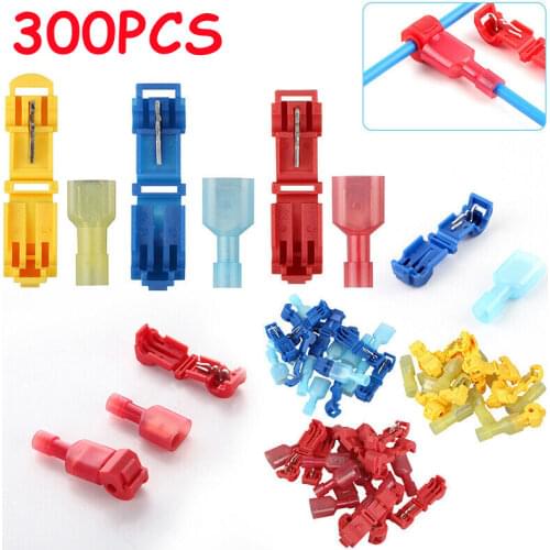 300/100x Quick Electrical Cable Connectors Snap Splice Lock Wire Terminals Insulated T Tap Quick Disconnect Male Spade Connector