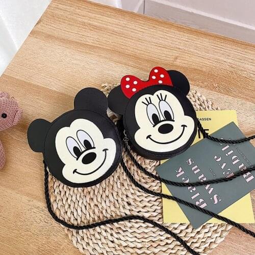 Disney Children Bags Mickey Mouse Girls Cute Shoulder Bags Cartoons Crossbody Bags Baby Mini Coin Purse Fashion Disney Bags