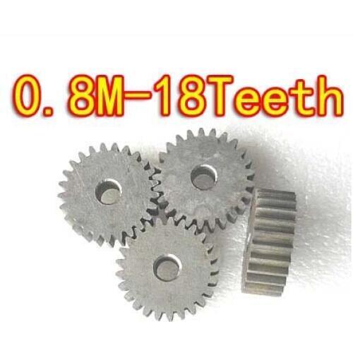 Diameter:16mm 0.8M-18Teeth flat steel mold precision metal 6 level micro model motor DIY small modulus spur gear-hole d:5mm