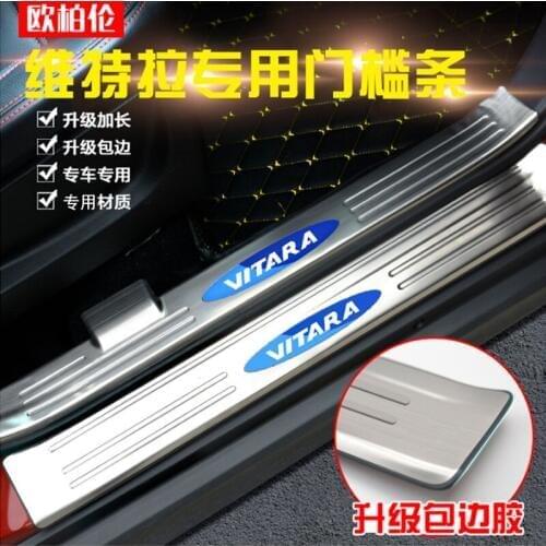 For Suzuki vitara 2015 2016 2017 2018High-quality stainless steel Plate Door Sill Welcome Pedal Car Styling Accessories 4pcs/set