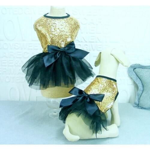 Sequin Dog Tshirt Tutu Skirt For Chihuahua Princess Wedding Dog Dress Clothes For Small Meduim Dogs Summer Goods For Yorkshire