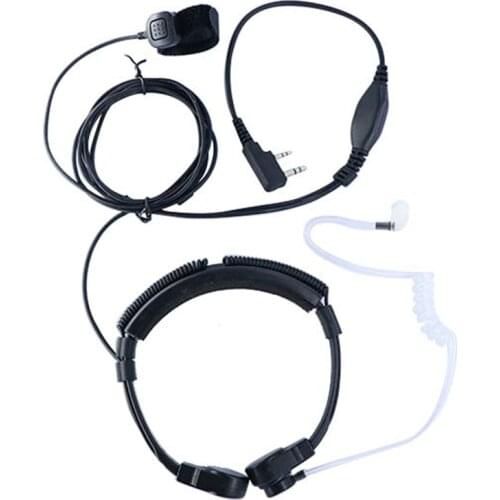 Throat Mic Covert Acoustic Tube Noise Reduction Reinforced Earpiece Headset With Finger PTT Compatible For Baofeng BF-F8HP BF-F9