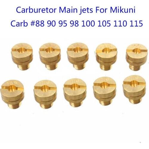 10Pcs Main Jets Fit For Mikuni Carburetor VM22 VM24 VM26 125-200cc Dirt Pit Bike
