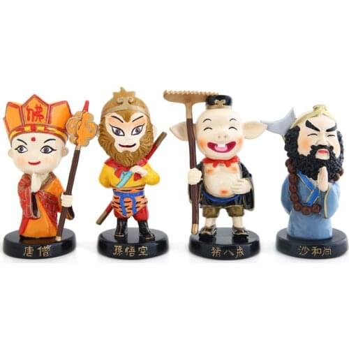 Resin Handmade Action Journey To The West Ornament Chinese Toys Sun Wukong Pig Doll Room Car Decoration for Children Gifts