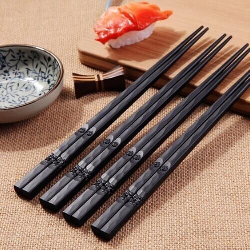 Hot 1 Pair Japanese Chopsticks Alloy Non-Slip Sushi Chop Sticks Set Chinese Gift High Quality 23cm