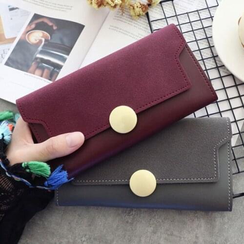 Multifunctional Fashion Womens Wallet 2021 New PU Leather Long Wallets Multi-card Position Clutch Buckle Student Wallet