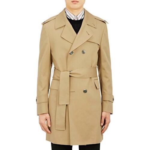 Turn-down collar medium-long slim sexy trench coat men overcoat long sleeve mens clothing business outerwear casaco masculino