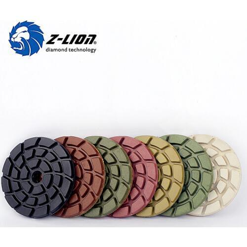 Z-LION 3 Inch Marble Floor Polish 7 Pieces/Lot 80mm Diamond Polishing Concrete Floor Wet Use Granite Abrasive Tools Kit