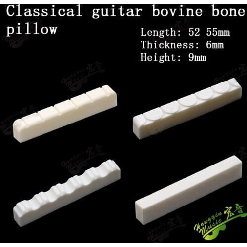 1 Piece Real Slotted Bone Nut For Classical Guitar 52MM*6MM*9MM Made of Real OX bone /EBONY WOOD