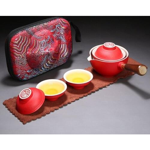 Portable Teaware Office Chinese Ceramic Teapot Set Travel Tea Set Tea Infuser Gifts 360 Rotation Teapot Creative Tea Set