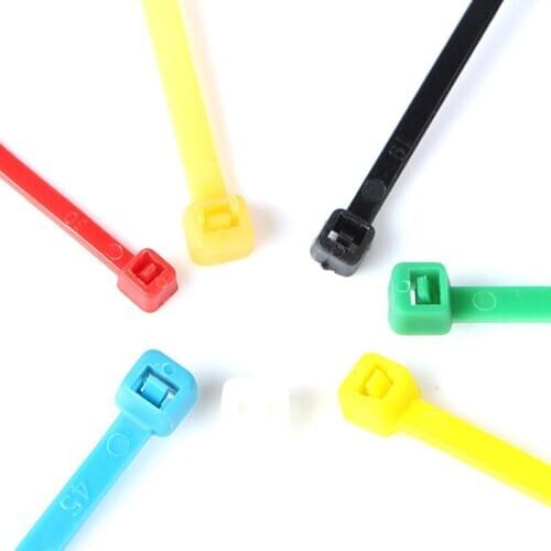 Strong Cable Tie Zip Tie Self-locking Nylon Plastic Tie Multi Color 250mm 100mm 100PCS per Bag