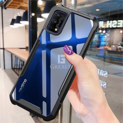For Realme 7 7 Pro Case Transparent Back Fitted Cases Anti-Drop Corners Anti-Scratch Shell Slim Cover