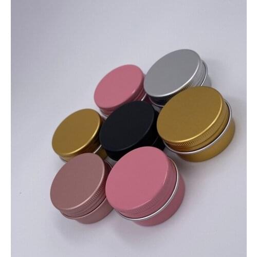 100pcs 30ml Empty Black Pink Gold Cosmetic Lotion Aluminum Jars Tins Personal Care Cream Mask Candle Packaging Metal Containers