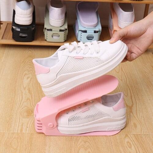 Adjustable Shoe Organizer Modern Double Shoe Rack Storage Space Saver Shoes Organizers Stand Shelf for Living