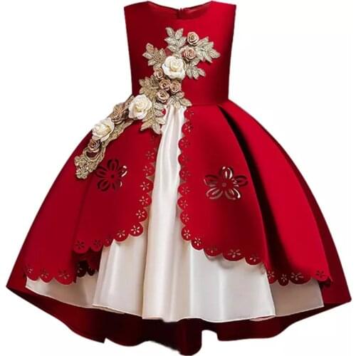 Christmas Kids Dresses For Girls Princess Dress Elegant Flower Girls Wedding Dress Children Evening Party Dress vestido infantil