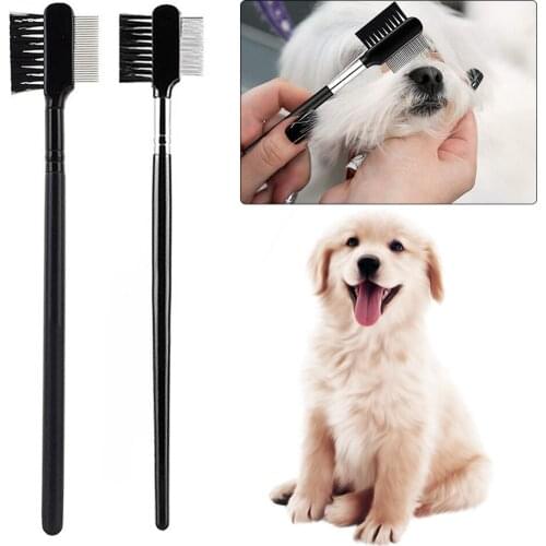 Pet Eye Comb Brush Double-Sided Tear Stain Remover Comb Eye Grooming Brush For Small Cat Dog Removing Crust Mucus