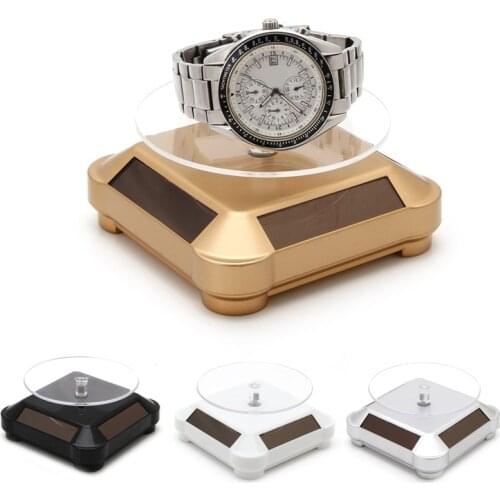 Solar Power Double-Use 360 Rotating Display Stand Table For Phone Watch Jewelry
