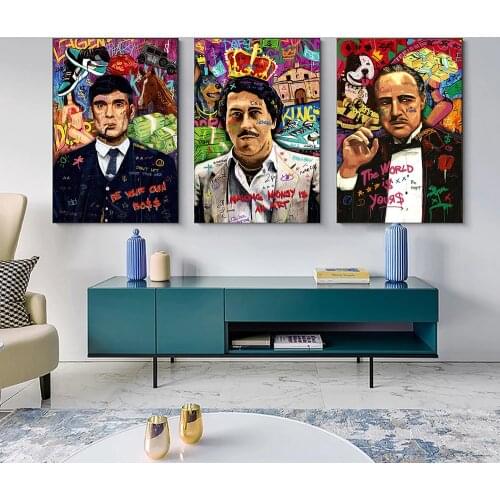 Modern graffiti art on the wall Money painting art canvas posters and prints The world is your modern home picture