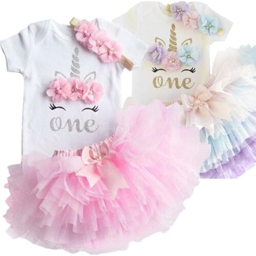 Toddler Baby Girl Its My First 1st Birthday Tulle Tutu Dress Outfits Summer Unicorn Party Infant Clothing Little Baby Clothes
