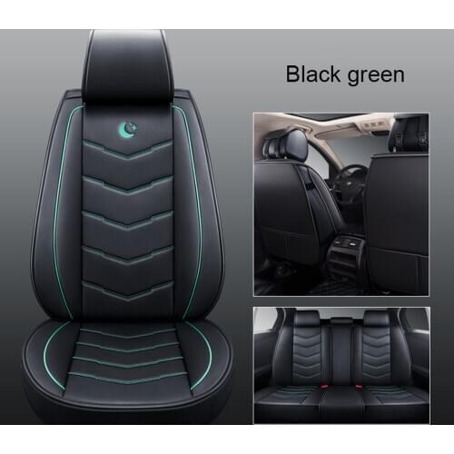 Universal Car SUV Standard 5-Seat PU Leather Seat Covers Cushion Front+Rear for Ford Fiesta Fusion Focus Edge Taurus Escape