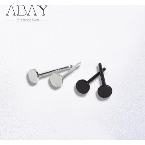 925 Sterling Silver Pin Round Earrings Simple Style Temperament Womens Black Gold Fashion Versatile Accessories Anti Allergy
