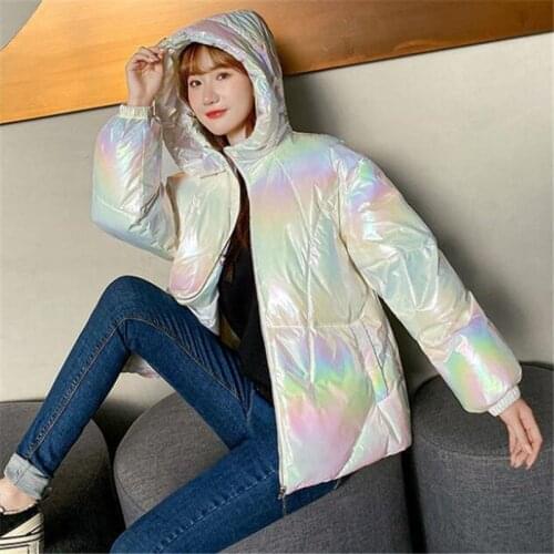 Ultralight Short Down Cotton Coat Women New Glossy Jacket Autumn Winter Windproof Loose Zipper Outwear Female Warm Hooded Parka