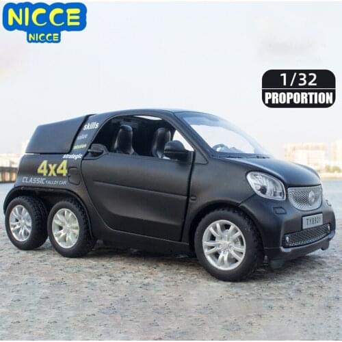 1:32 Smart Lengthen 6X6 Pickup vehicle Alloy Car Model Diecasts Metal Simulation Toy Car Sound and light Collection Kids Gifts