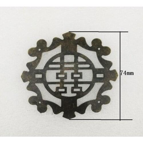 1PC Bronze Filigree Round Flower Wraps Cabochon Ancient Flatback Iron Embellishments Scrapbooking For DIY,74mm Dia