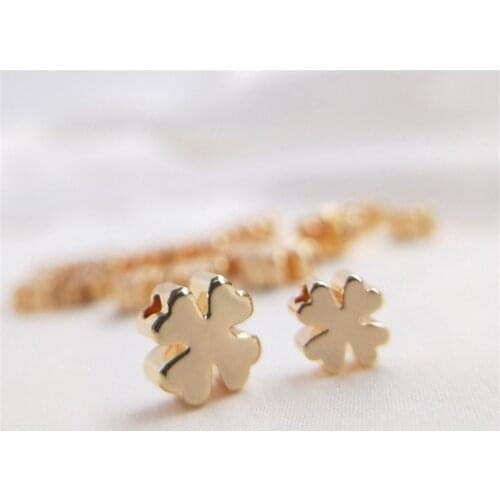 14K Gold Filled Four-leaf clover pearl accessories cross heart flower beads DIY handmade bracelet jewelry materials