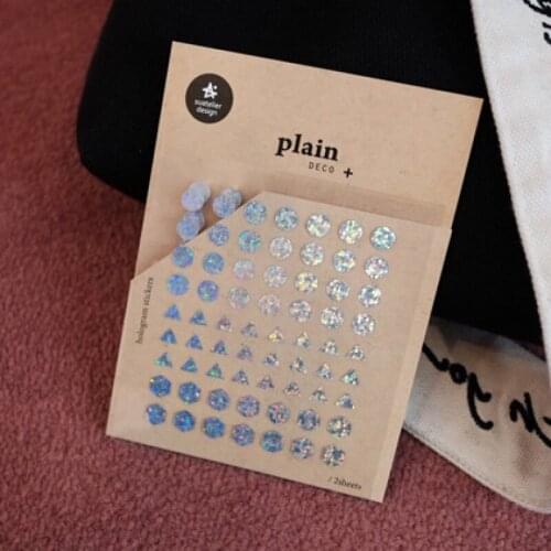 2sheets Korea Suatelier Scrapbooking Label Shine Hologram Book Sticker Stationery Seal DIY Craft Decoration Supplies