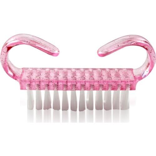 2Pcs Nail Art Plastic Cleaning Brush Finger Nail Care Dust Clean Handle Scrubbing Brush Tool File Manicure Pedicure FreeShipping