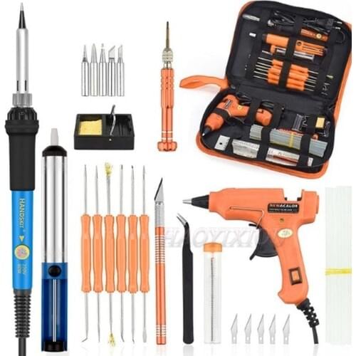 220v 60w DIY adjustable temperature soldering iron welding kit screwdriver glue gun repair carving knife