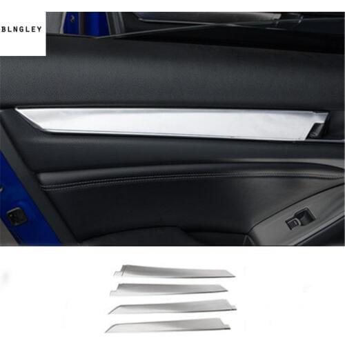 4pcs/lot Car sticker Stainless steel Interior door armrest decoration cover for 2018 2019 HONDA Accord 10th MK10 car accessories