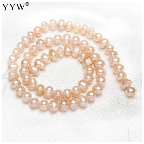 5-6mm Freshwater Pearl Natural Beads Cultured Potato Pearl DIY For Necklacke Bracelets Making Jewelry Beads Bulk Hole 0.8mm