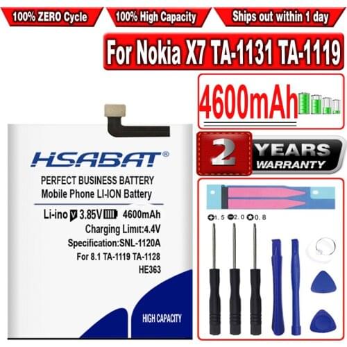HSABAT 4600mAh HE363 HE362 Battery for Nokia X7 TA-1131 TA-1119 for Nokia 8.1 TA-1119 TA-1128