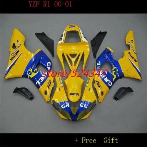 B camel + For 00-01 YZFR1 00 01 YZF1000 YZF R1 YZF 1000 YZF-R1 R1 2000 2001 Fairings blue yellow