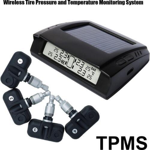 Solar Power Wireless Tire Pressure Monitoring System Car TPMS with 4pcs Internal sensor