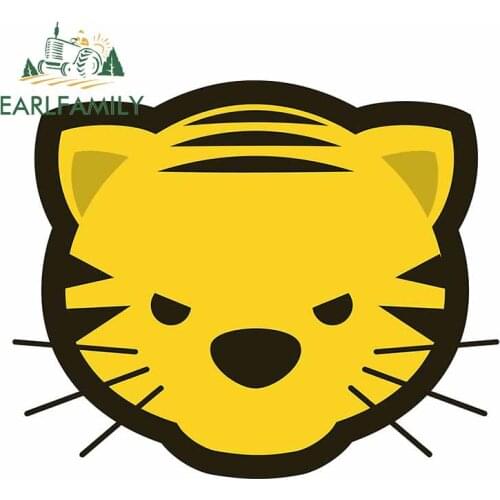 EARLFAMILY 13cm x 10.9cm for Kawaii Angry Tiger Decal Silhouette Camper Refrigerator Car Stickers Windows Waterproof RV Graphics