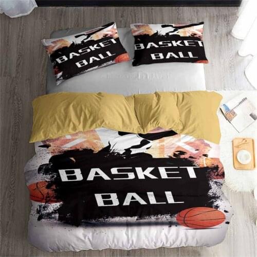 HELENGILI 3D Bedding Set Basketball Print Duvet cover set lifelike bedclothes with pillowcase bed set home Textiles #LQ-15